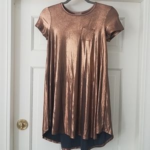 Girls size 10 rose gold metallic lularoe dress